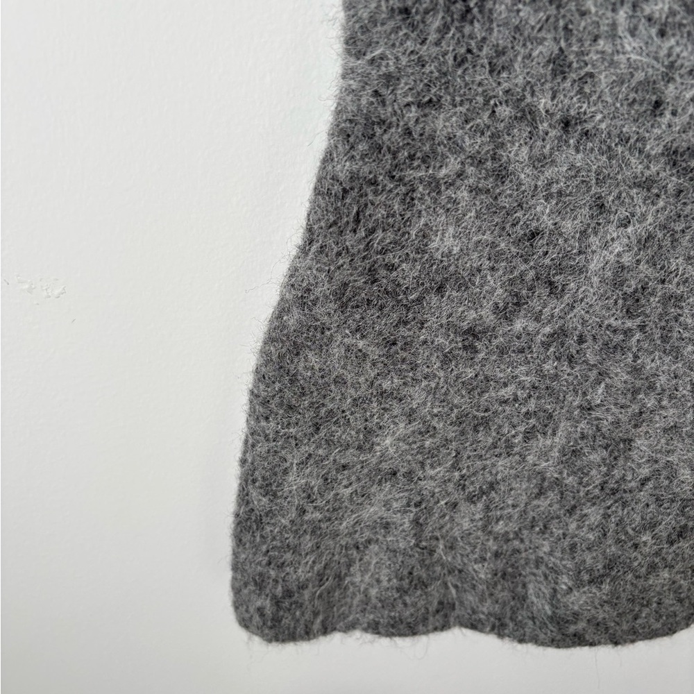 Entire Studios Alpaca Blend Fuzzy Maxi Skirt | Gray Minimalist Knit | Size M - Picture 5 of 11